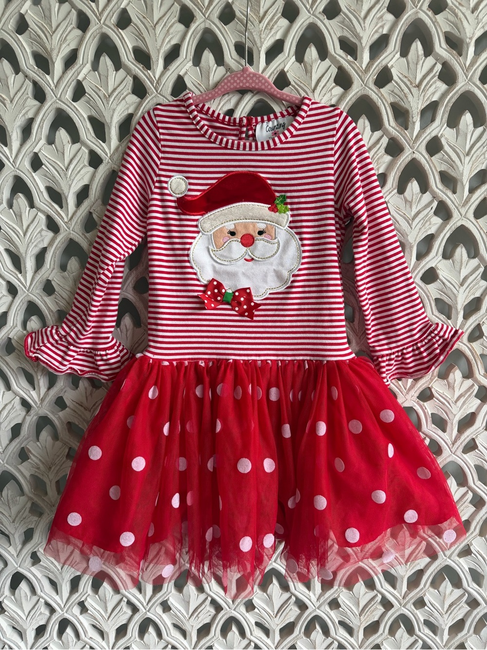 Counting Daisies Girls 5 Santa Christmas Tulle Tutu Dress